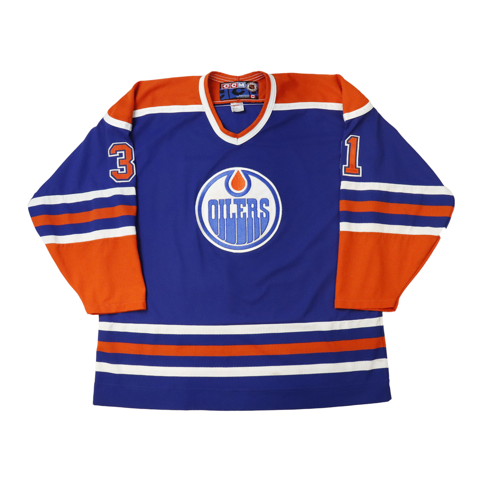 Vintage CCM Edmonton Oilers Fuhr 31 Hockey Jersey Size XL
